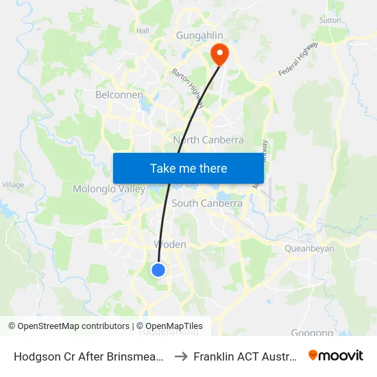 Hodgson Cr After Brinsmead St to Franklin ACT Australia map