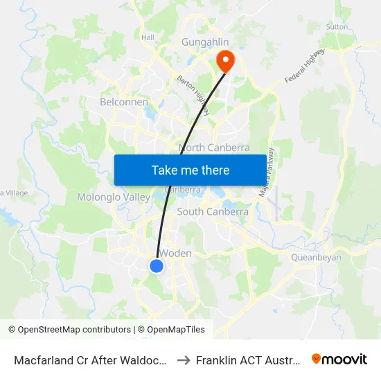 Macfarland Cr After Waldock St to Franklin ACT Australia map