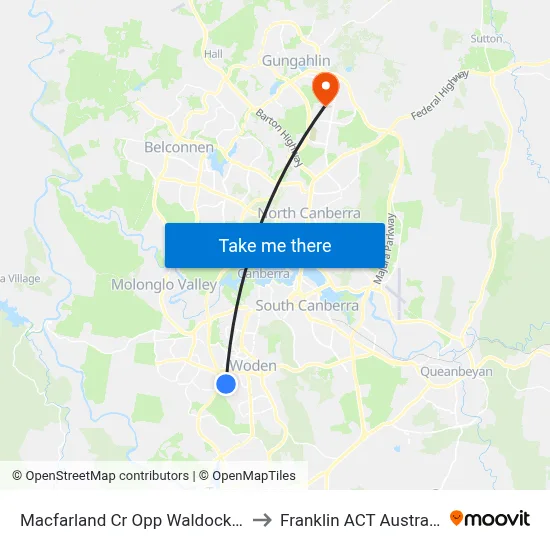 Macfarland Cr Opp Waldock St to Franklin ACT Australia map