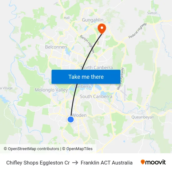 Chifley Shops Eggleston Cr to Franklin ACT Australia map