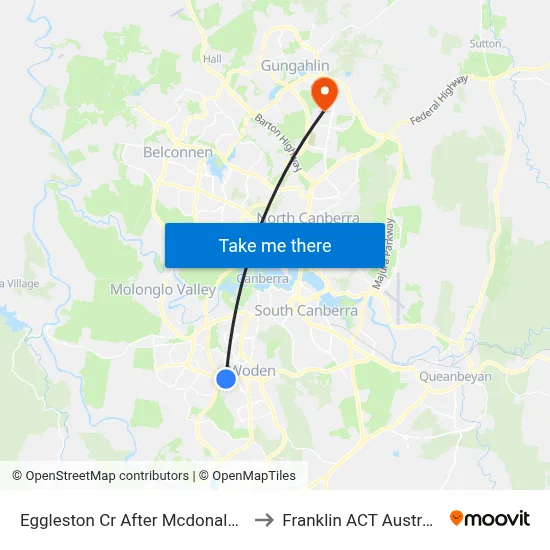 Eggleston Cr After Mcdonald St to Franklin ACT Australia map