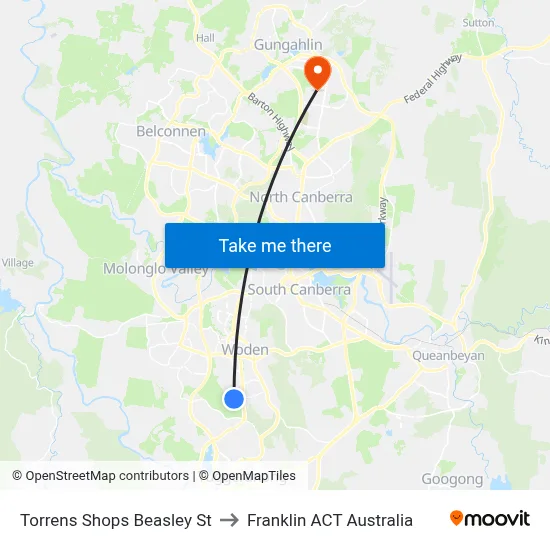 Torrens Shops Beasley St to Franklin ACT Australia map