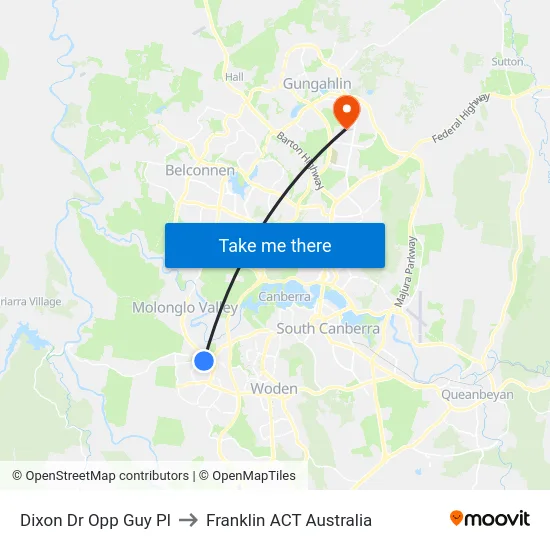 Dixon Dr Opp Guy Pl to Franklin ACT Australia map