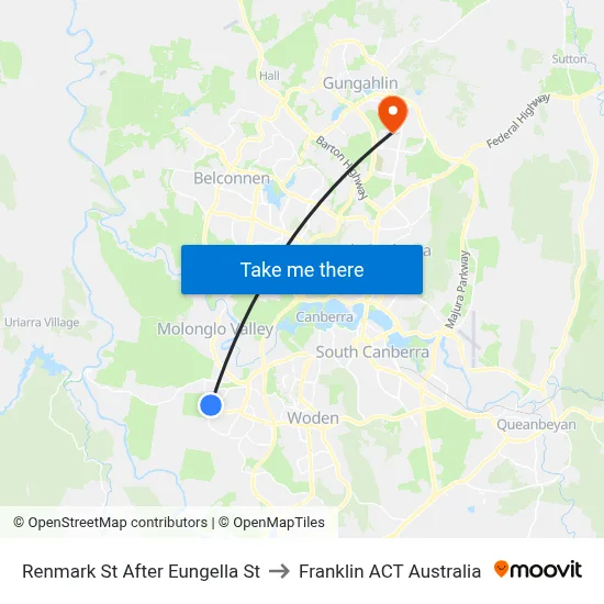 Renmark St After Eungella St to Franklin ACT Australia map