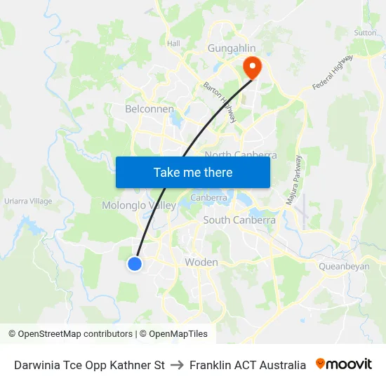 Darwinia Tce Opp Kathner St to Franklin ACT Australia map