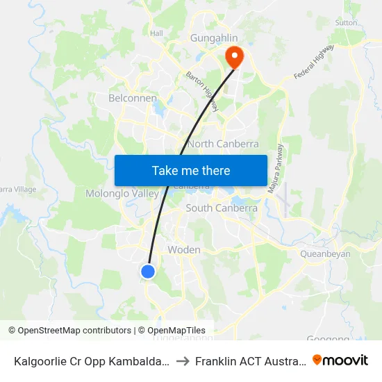 Kalgoorlie Cr Opp Kambalda Cr to Franklin ACT Australia map