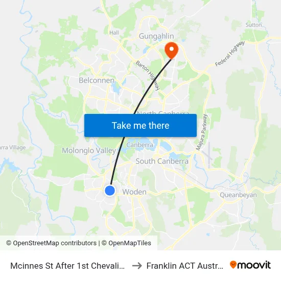 Mcinnes St After 1st Chevalier St to Franklin ACT Australia map