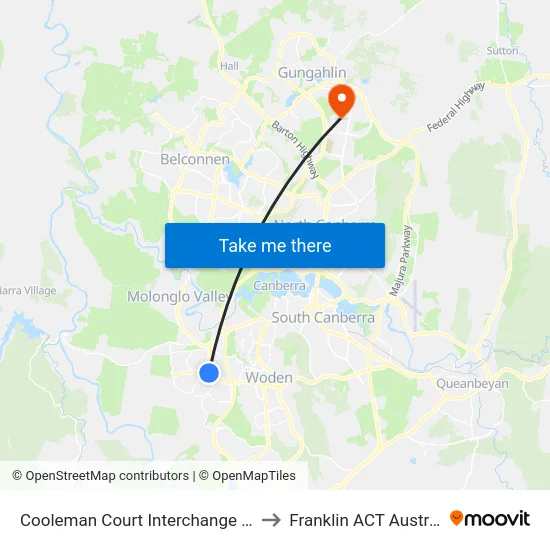 Cooleman Court Interchange Plt 2 to Franklin ACT Australia map