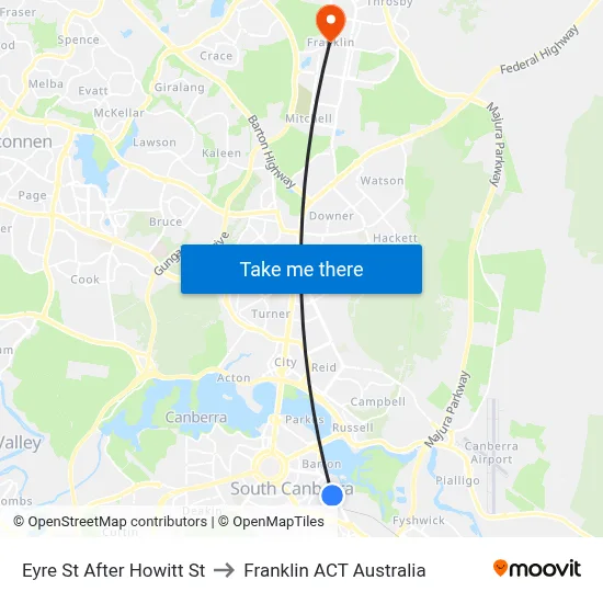 Eyre St After Howitt St to Franklin ACT Australia map