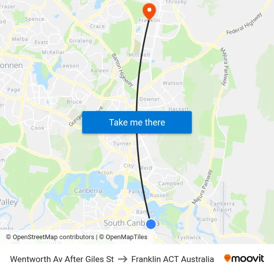 Wentworth Av After Giles St to Franklin ACT Australia map