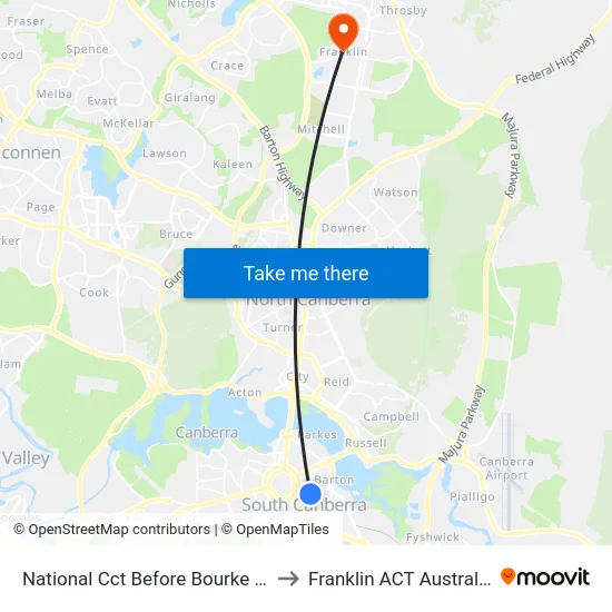 National Cct Before Bourke St to Franklin ACT Australia map