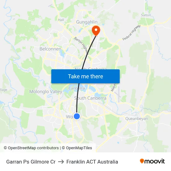 Garran Ps Gilmore Cr to Franklin ACT Australia map