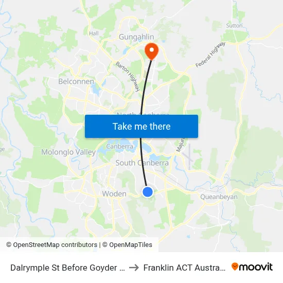 Dalrymple St Before Goyder St to Franklin ACT Australia map