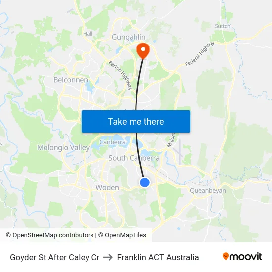 Goyder St After Caley Cr to Franklin ACT Australia map