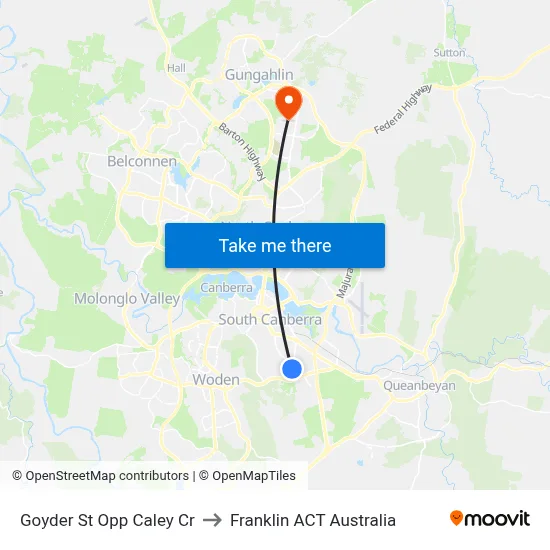 Goyder St Opp Caley Cr to Franklin ACT Australia map