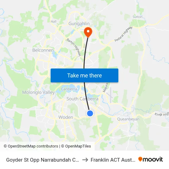 Goyder St Opp Narrabundah College to Franklin ACT Australia map