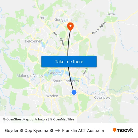 Goyder St Opp Kyeema St to Franklin ACT Australia map