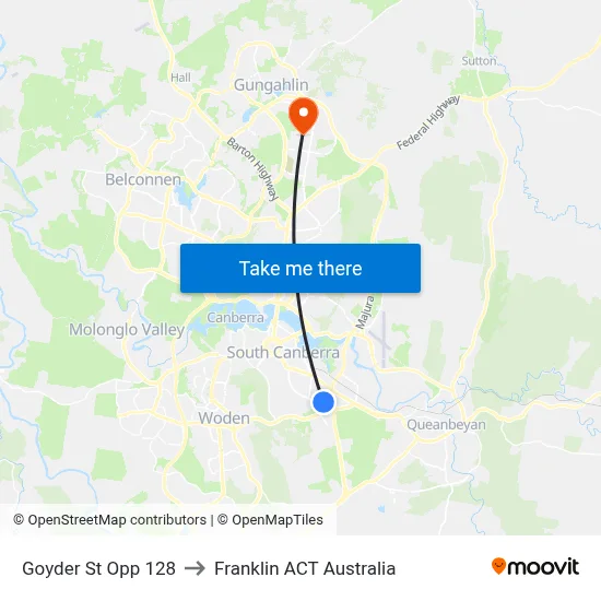 Goyder St Opp 128 to Franklin ACT Australia map
