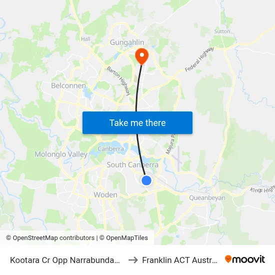Kootara Cr Opp Narrabundah Ps to Franklin ACT Australia map