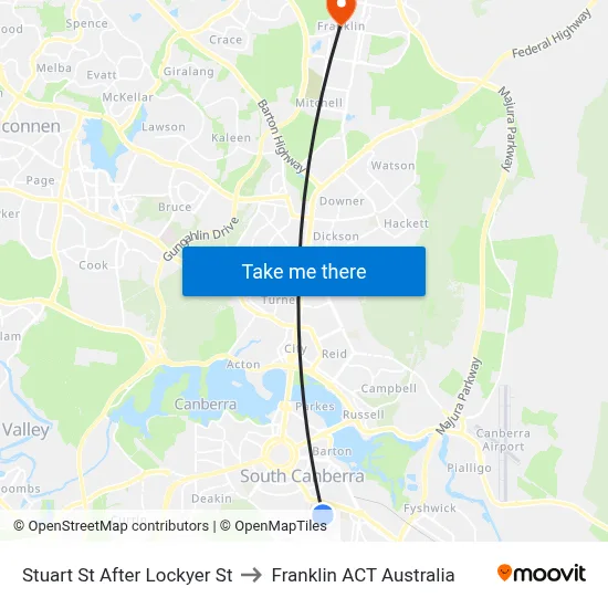 Stuart St After Lockyer St to Franklin ACT Australia map