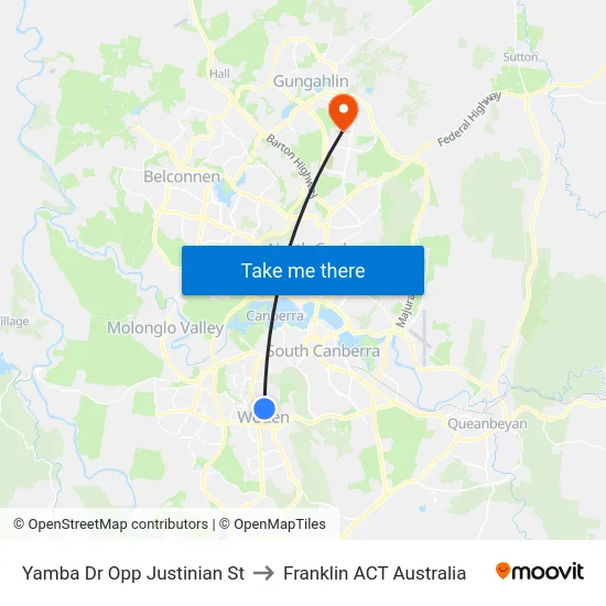 Yamba Dr Opp Justinian St to Franklin ACT Australia map