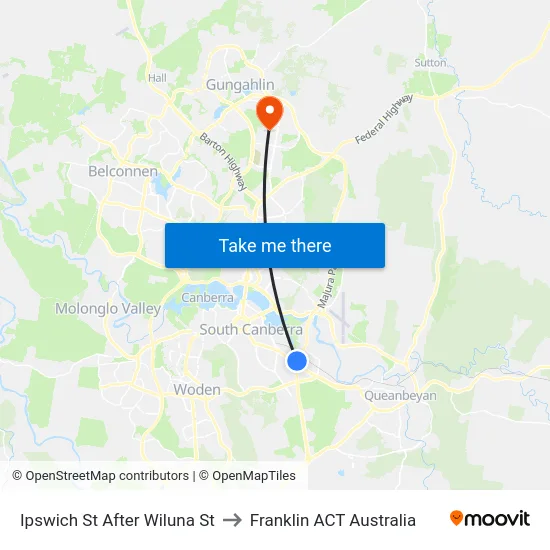 Ipswich St After Wiluna St to Franklin ACT Australia map