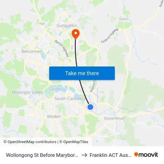 Wollongong St Before Maryborough St to Franklin ACT Australia map
