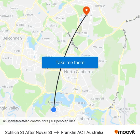 Schlich St After Novar St to Franklin ACT Australia map