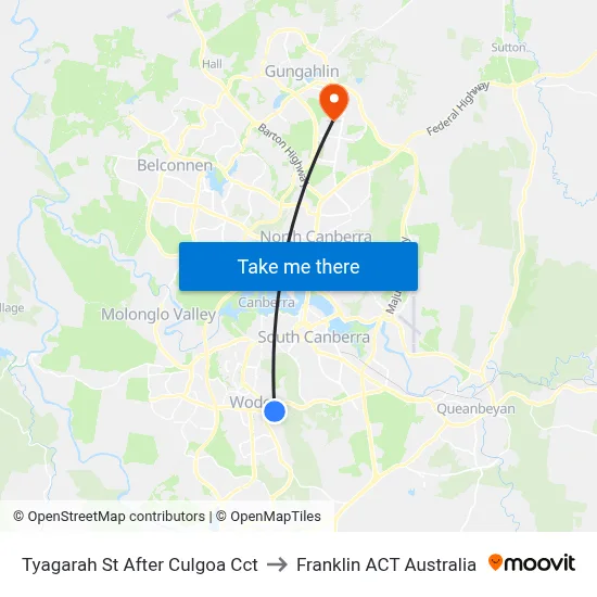 Tyagarah St After Culgoa Cct to Franklin ACT Australia map