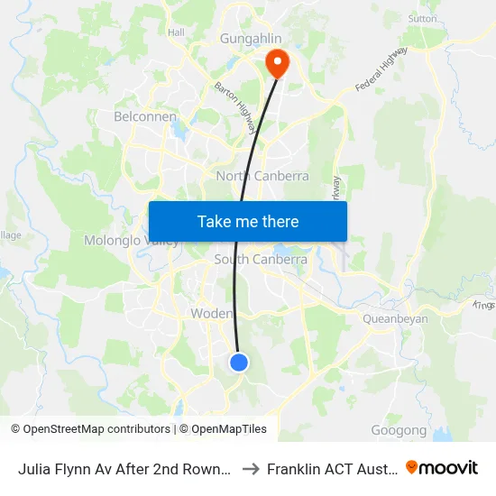 Julia Flynn Av After 2nd Rowntree Cr to Franklin ACT Australia map