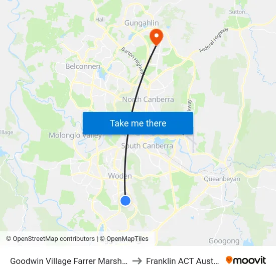 Goodwin Village Farrer Marshall St to Franklin ACT Australia map