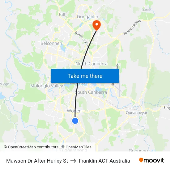 Mawson Dr After Hurley St to Franklin ACT Australia map
