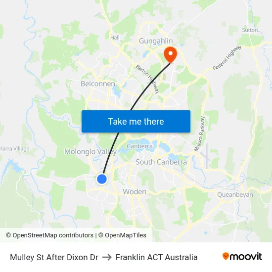 Mulley St After Dixon Dr to Franklin ACT Australia map