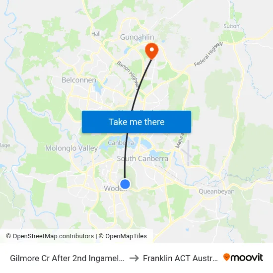 Gilmore Cr After 2nd Ingamells St to Franklin ACT Australia map