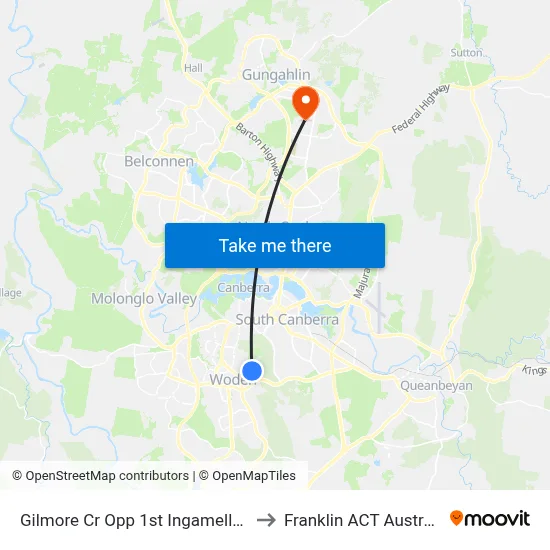 Gilmore Cr Opp 1st Ingamells St to Franklin ACT Australia map