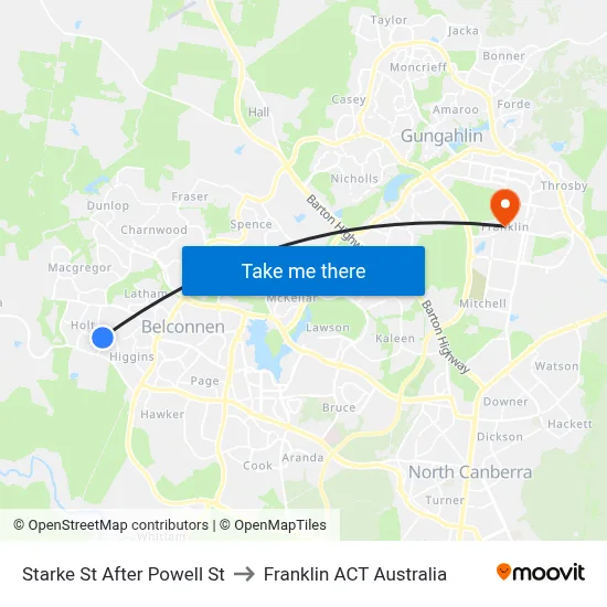 Starke St After Powell St to Franklin ACT Australia map