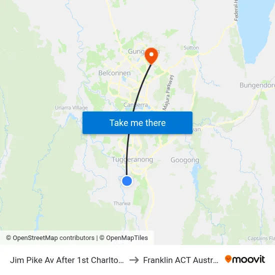 Jim Pike Av After 1st Charlton Cr to Franklin ACT Australia map