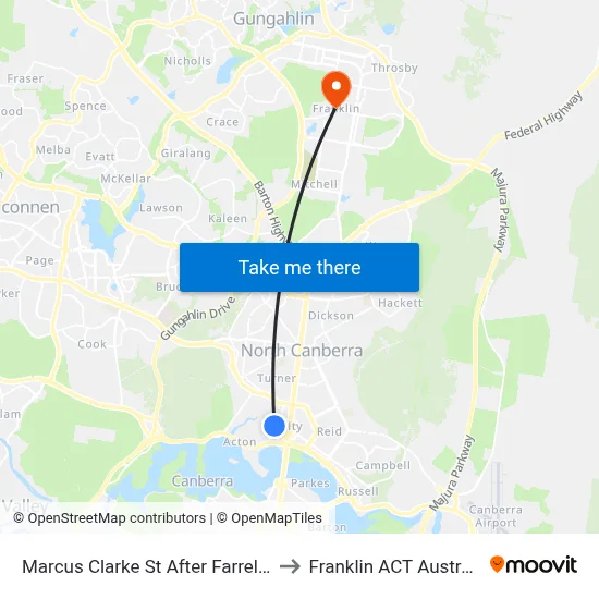 Marcus Clarke St After Farrell Pl to Franklin ACT Australia map