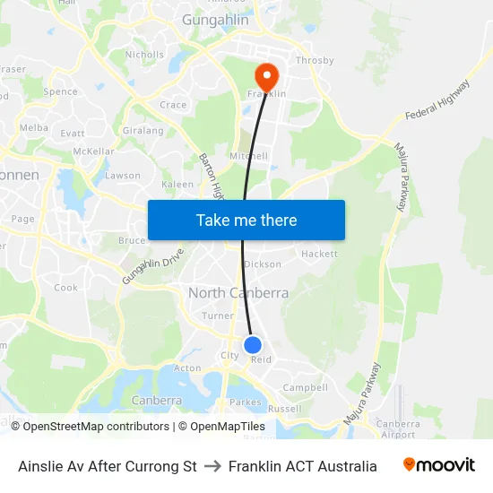 Ainslie Av After Currong St to Franklin ACT Australia map