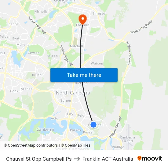 Chauvel St Opp Campbell Ps to Franklin ACT Australia map