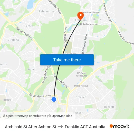 Archibald St After Ashton St to Franklin ACT Australia map