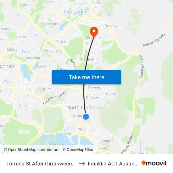 Torrens St After Girrahween St to Franklin ACT Australia map