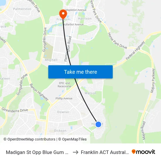 Madigan St Opp Blue Gum Ps to Franklin ACT Australia map