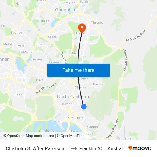 Chisholm St After Paterson St to Franklin ACT Australia map