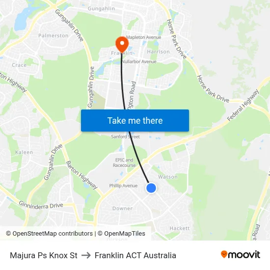Majura Ps Knox St to Franklin ACT Australia map