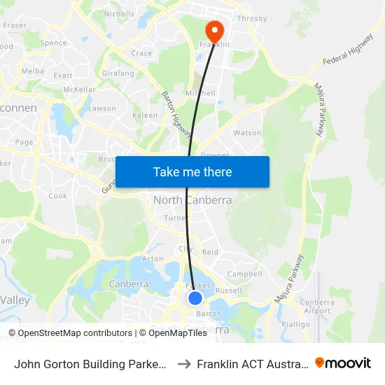 John Gorton Building Parkes Pl to Franklin ACT Australia map