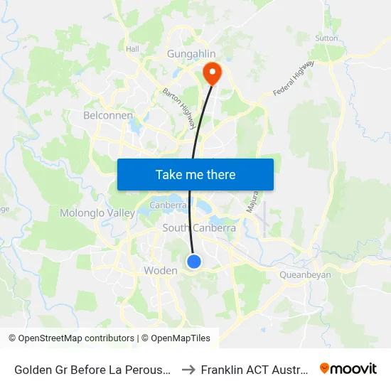 Golden Gr Before La Perouse St to Franklin ACT Australia map