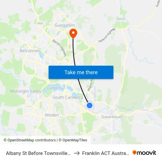 Albany St Before Townsville St to Franklin ACT Australia map