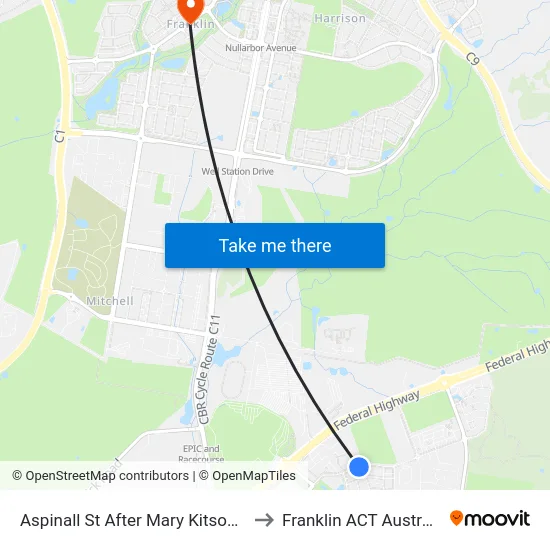 Aspinall St After Mary Kitson St to Franklin ACT Australia map