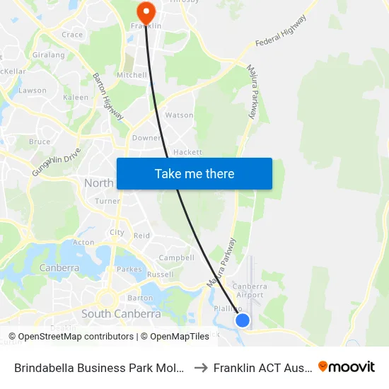 Brindabella Business Park Molonglo Dr to Franklin ACT Australia map